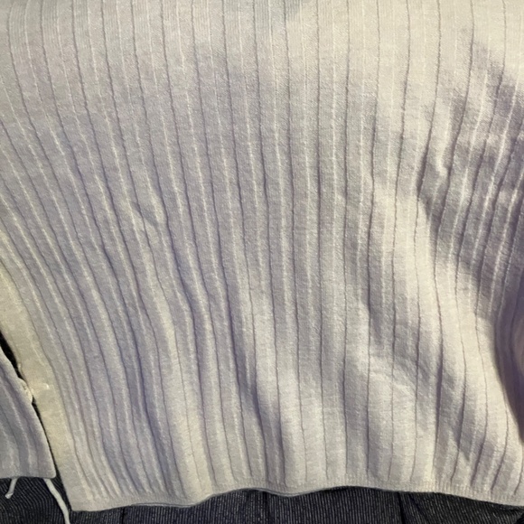 NWT Loft cream v neck sweater with ties on each side size L - Picture 4 of 5